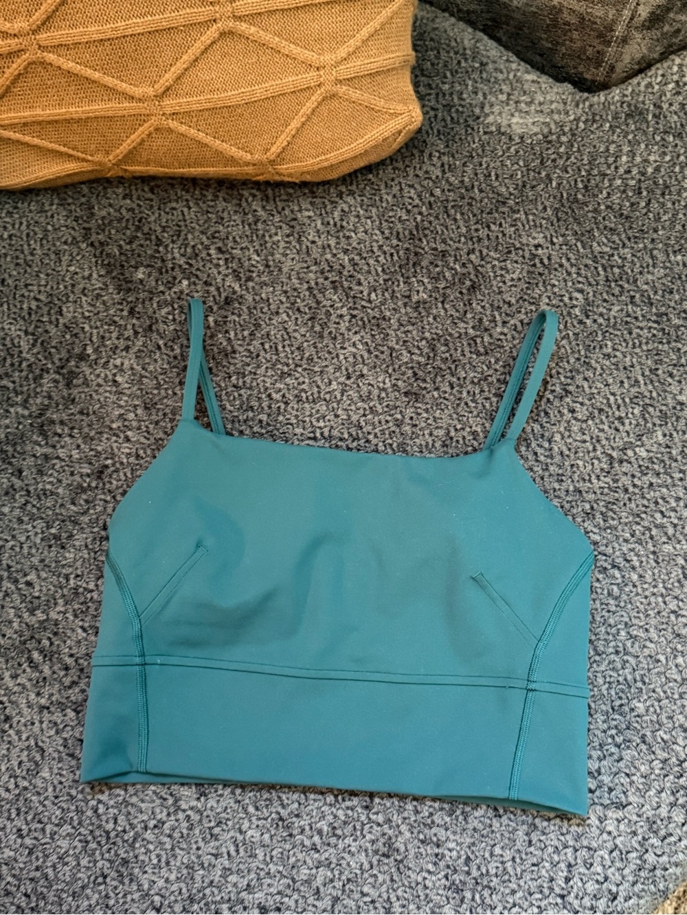lululemon wunder train strappy tank bra in storm teal